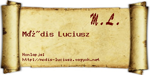 Módis Luciusz névjegykártya